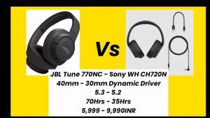 JBL Tune 770NC vs Sony WH CH720N || Best Headphones under 10000