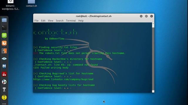 Find Contacts Report Bugs Security Vulnerabilities on Kali Linux смотреть онлайн