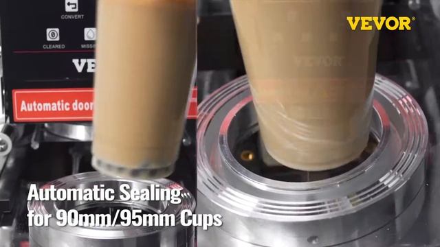VEVOR Electric Automatic Bubble Tea Cup Sealer Commercial Sealing Machine 500+ Cups/hr смотреть онлайн