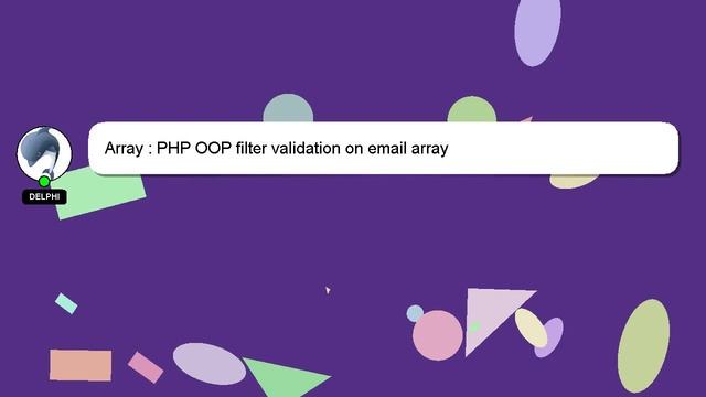 Array : PHP OOP filter validation on email array