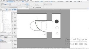 Archicad - обозначение ревизионного люка доступа к стоякам на плане в архикаде