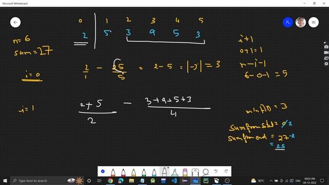 Minimum Average Difference | Prefix Sum | Leetcode 2256 смотреть онлайн