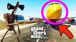 СИРЕНОГОЛОВЫЙ ПРОТИВ САМОЛЁТА В ГТА 5 МОДЫ! SIREN HEAD ОБЗОР МОДА В GTA 5! ИГРЫ SCP
