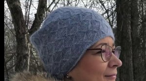 комплект шапка бини и снуд "Элегия" спицами