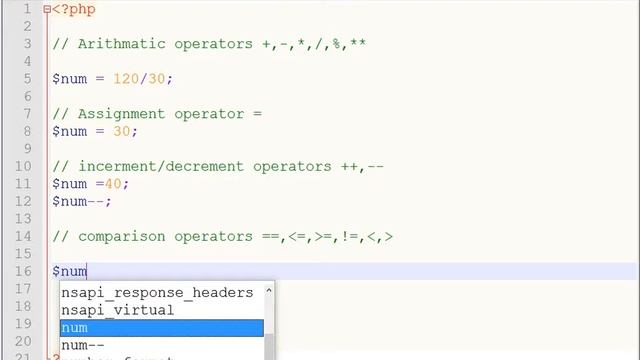 PHP MySQL Crash Course | Hindi part 8 operators