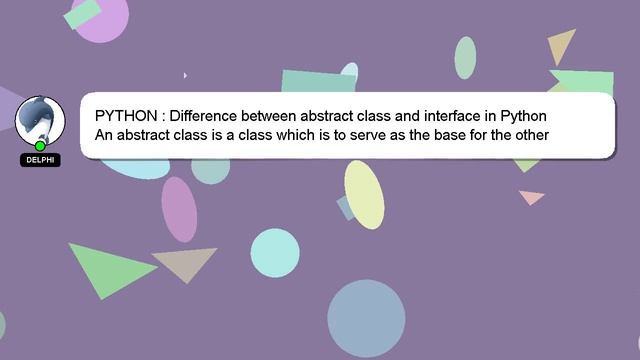 PYTHON : Difference between abstract class and interface in Python смотреть онлайн