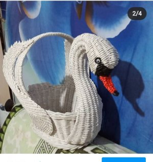 ЛЕБЕДЬ С ФАНЕРНЫМ ДНОМ 2 ЧАСТЬ (из газетных трубочек)