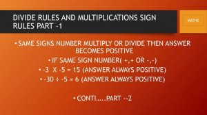 FUNDAMENTAL MATHS 5TH TO 10TH UPTO SPECIAL RULES OF MINUS PLUS