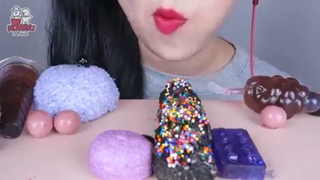 ASMR BLACK PURPLE DESSERTS *SAPPHIRE TANGHULU, SNOWBALLS, LEGO CANDY, Thank you guys! ❤ смотреть онлайн
