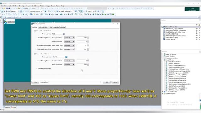 How to use "moving component"    #FStudio HMI programming software