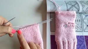 Детские митенки «Совушки» спицами.