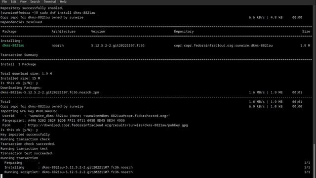 Install RealTek 8821au dkms driver on Fedora Linux with secure boot enabled смотреть онлайн