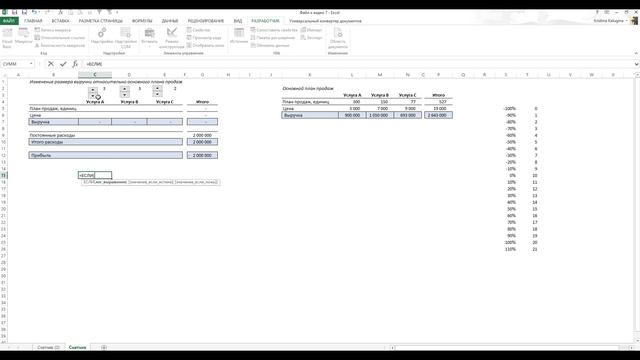 Excel.Видео 7. Счетчик. Финансовая модель.