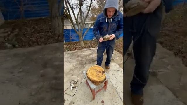 шлифовка сервировочной доски для подачи из шелковицы #слэб #сервировочнаядоска #шелковица