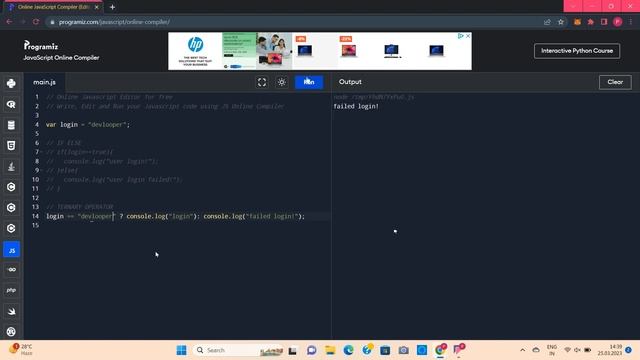 Conditional Operator in Javascript || ternary operator in js