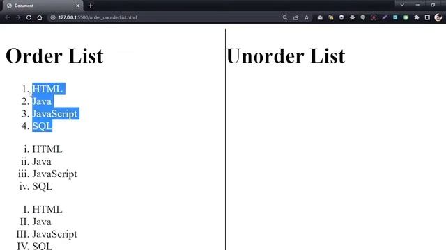 #10. List in html (li, ol, ul) tag || Html tutorials for beginners #html5 #htmltutorial #htmlcss