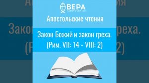 Апостольские чтения. Закон Божий и закон греха. Комментирует епископ Феоктист