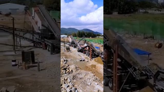 Производственная линия для дробления гальки, мобильная щековая дробилка, мобильная конусная дробилк