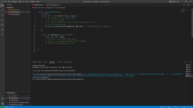14. how to use keywords in java like static, int and exceptions ? || #rohithgangaraju