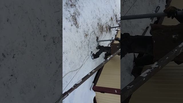 Установка ворот на готовые столбы