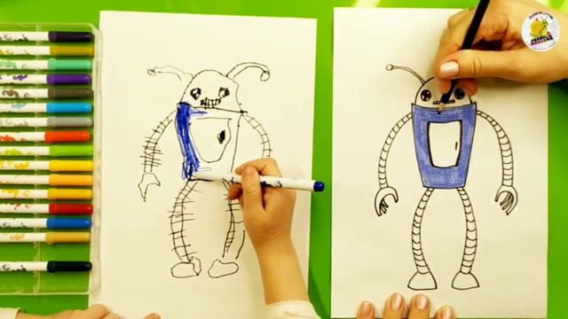 Как нарисовать робота. Урок рисования для детей с 5-ти лет. смотреть онлайн