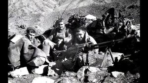 Soviet Afghan song-2 turbans in iron sight (Московская ДШМГ-В прицельной планке две чалмы)