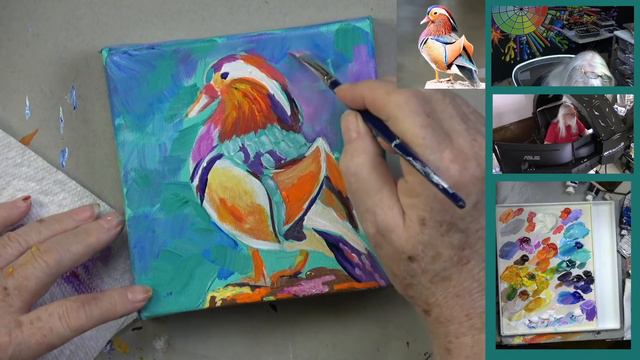 Marty Mandarin Duck | Beginners Acrylic Tutorial Step by Step | The Painted Bird Hop
