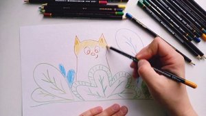 Рисунок Кот. Котик карандашами. Творчество для детей. Рисование.mp4
