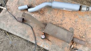 Установка глушителя от мазды на баргузин.