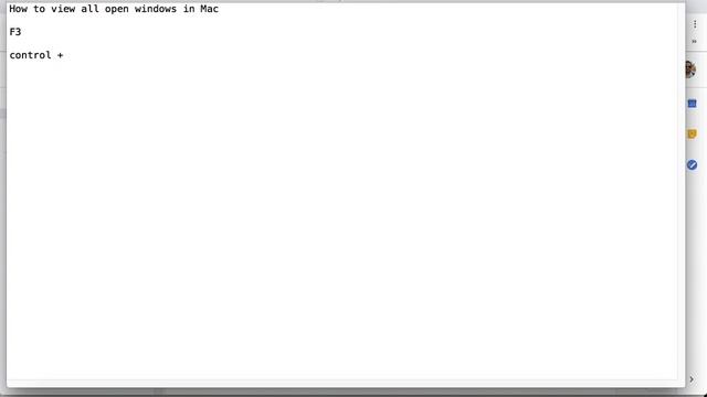 How to view all open windows in mac