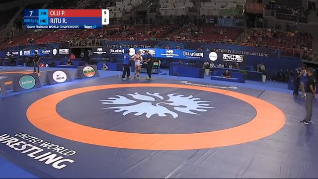 1/4 WW - 65 kg: P. OLLI (FIN) v. R. RITU (IND) смотреть онлайн