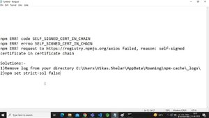 ERROR self signed certificate in certificate chain in React