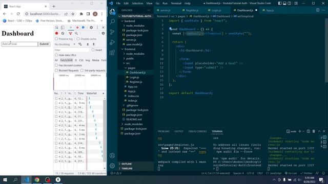 MERN Stack Full Tutorial | User Authentication, MongoDB, Node.js, JsonWebToken React Beginner Cours