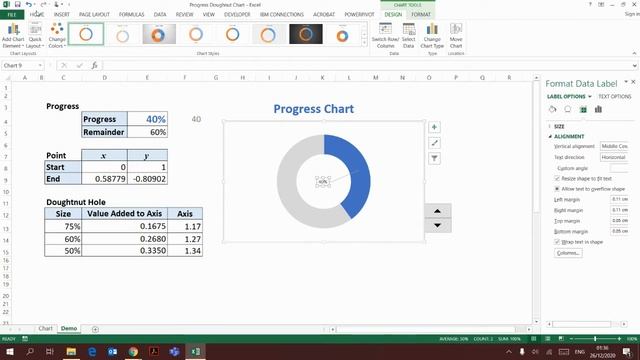 How to create a Progress Doughnut (Donut) Chart with Round Ends in Excel - Excel Girl смотреть онлайн