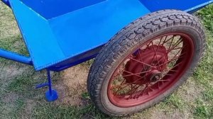 Тачка строительная своими руками с откидной подножкой.