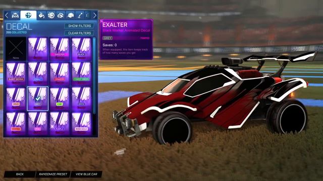 All Painted 'EXALTER' BLACK MARKET DECALS On Rocket League! Showcase