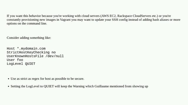 Don't add hostkey to known_hosts for SSH смотреть онлайн