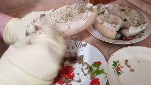 Итог солëного сала после засолки! "Снимаем" пробу!