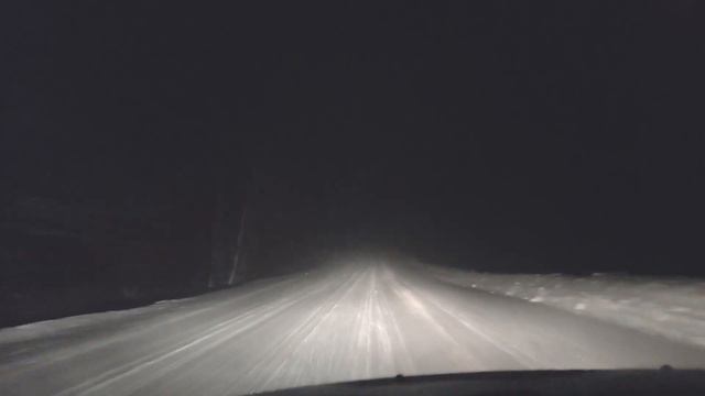Ночная дорога на Ермекеево,начинается метель, релакс..