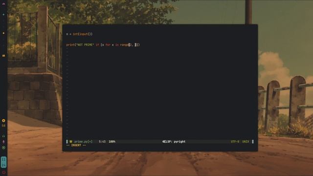 Python - Two line code prime calculator