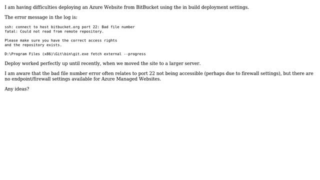 DevOps & SysAdmins: Azure Website deploy from git (bit bucket) - Bad file number смотреть онлайн