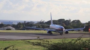 (4K) AirCal Heritage Livery / American AIrlines 737-800 / Departing St. Kitts for JFK New York