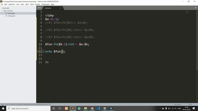 Arrow Funciton in php 7.4