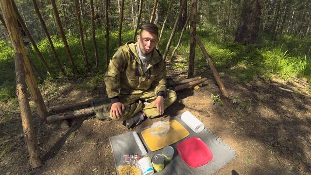 ЛАГЕРЬ В ЛЕСУ ДЛЯ ДРУЗЕЙ. НАЧАЛО СТРОЙКИ. ВКУСНЫЙ САЛАТ.ПОХОД В ЛЕС. SOLO BUSHCRAFT CAMP.