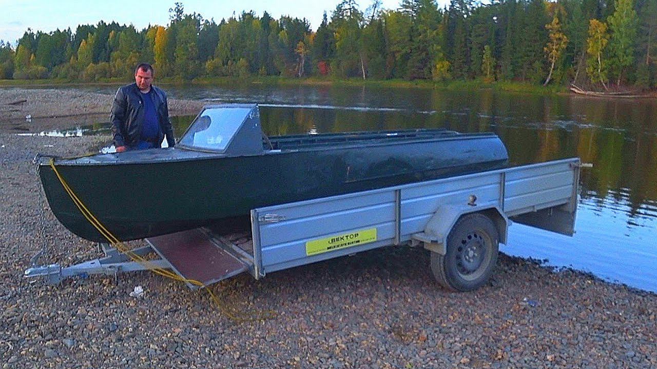 Прицеп ЛАВ фирмы Вектор / Купили для болотохода а перевозим лодку казанка смотреть онлайн