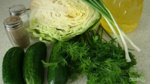 Салат Капуста с огурцом