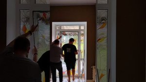 Витраж Тиффани в дверном стеклопакете