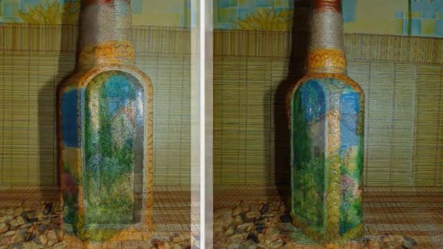 Декупаж. Бутылки с окошком. смотреть онлайн