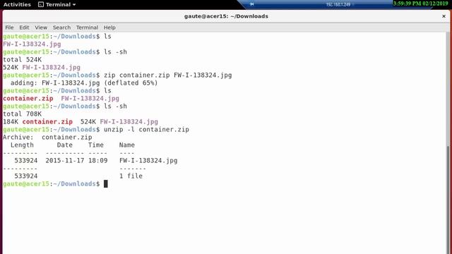 Linux Terminal for Beginners - 10 - How to store a zip file without compression смотреть онлайн