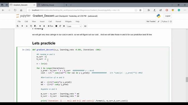 gradient descent machine learning | Gradient descent for linear regression | machine learning jp смотреть онлайн